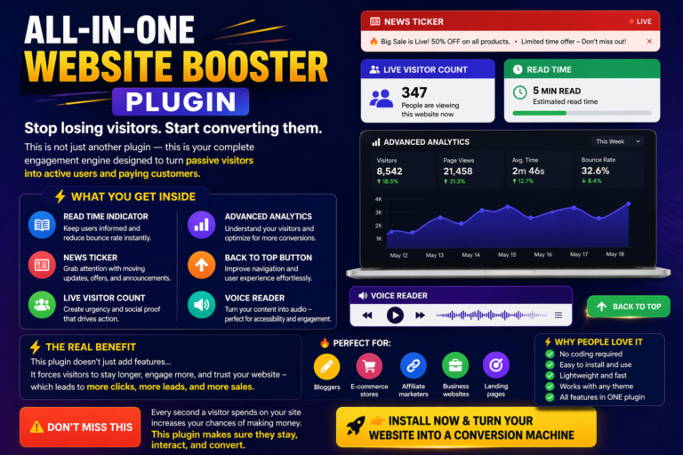 News Ticker, Read Time, Voice Reader, Scroll Bar WordPress Plugin.